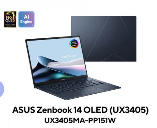 Laptop Asus Zenbook 14 OLED UX3405MA-PP151W (Intel Core Ultra 5 125H | 16GB | 512GB | Intel Arc | 14 inch 3K OLED | Win 11 | Xanh)