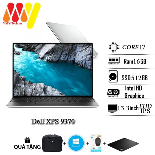 Laptop Dell XPS 9370 dành cho văn phòng, Core i7-8650U, Ram 16GB, ổ cứng SSD 512GB,màn hình 13.3inch Full HD IPS cực nét